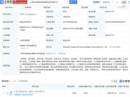 華培動力新設(shè)具身智能科技子公司，深耕人工智能行業(yè)應(yīng)用系統(tǒng)集成服務(wù)